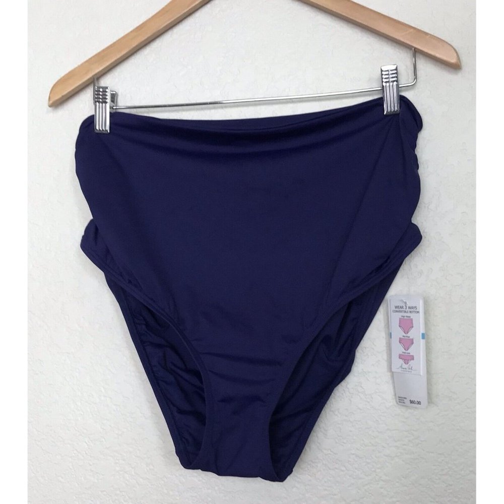 Anne Cole Signature High Waist Mid Rise & Fold Over Bikini Bottom Size 20 $60